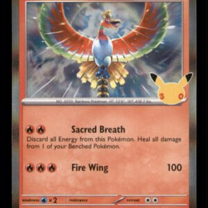 65949236b64efbaa90a404ef3c3fa500.jpg Ho-Oh 012/128 ME: 30th Celebration Holo TCG Pokemon LP