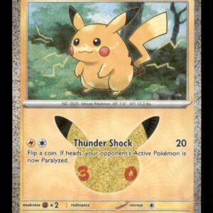 7f70c64c59e1a11e30135ca4240a4951.jpg Pikachu 023/128 ME: 30th Celebration Holo TCG Pokemon LP