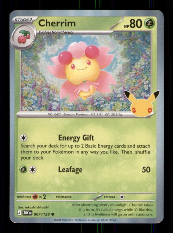 d48ba637d28de8358ce8d09ca1c6f540.jpg Cherrim 007/128 ME: 30th Celebration Holo TCG Pokemon LP
