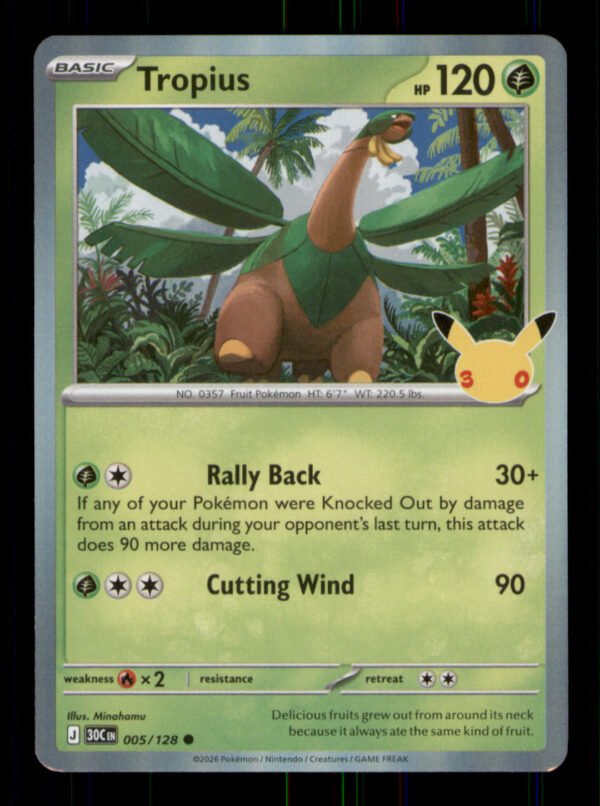 Tropius 005/128 ME: 30th Celebration Holo TCG Pokemon LP