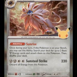 Solgaleo 105/128 ME: 30th Celebration Holo TCG Pokemon LP