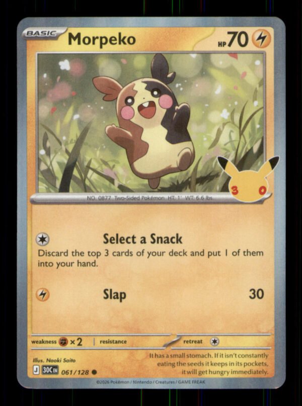 ddb839492cc84daba85bb4634b8bc7a1.jpg Morpeko 061/128 ME: 30th Celebration Holo TCG Pokemon LP