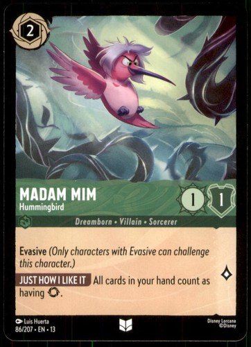 Madam Mim - Hummingbird 86/204 Attack of the Vine! Disney Lorcana NM