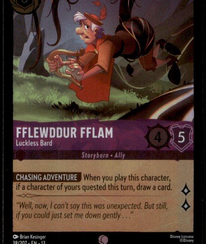s-l500-7.jpg Fflewddur Fflam - Luckless Bard 38/204 Attack of the Vine! Disney Lorcana NM