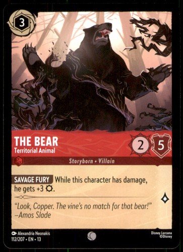 The Bear - Territorial Animal 112/204 Attack of the Vine! Disney Lorcana NM