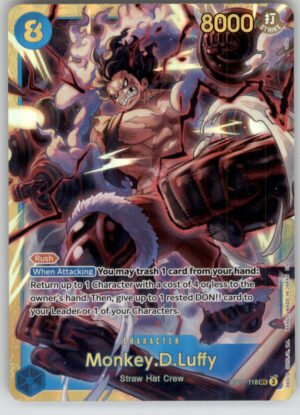 Monkey.D.Luffy (118) OP11-118 A Fist of Divine Speed NM — front