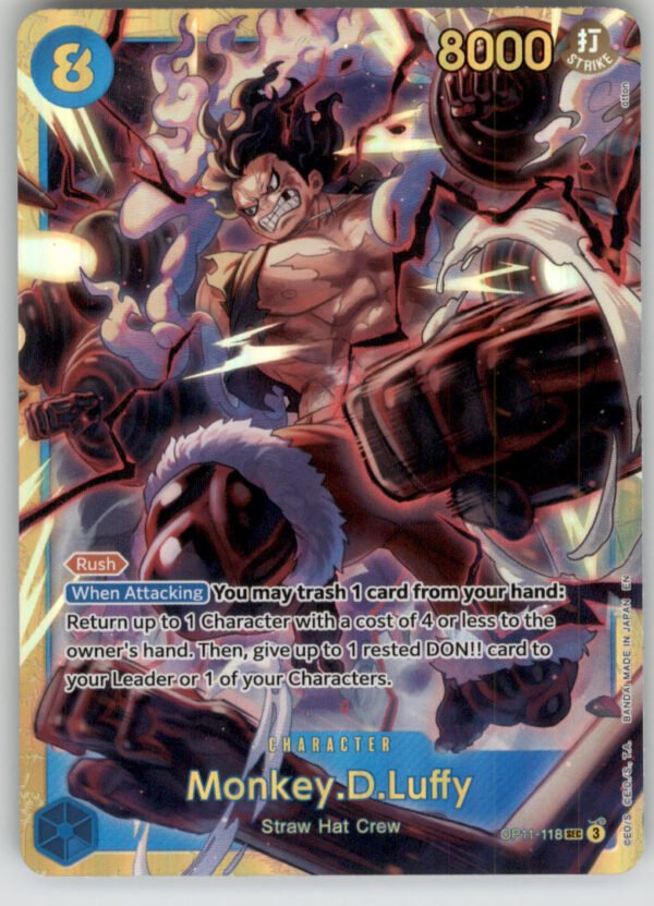 Monkey.D.Luffy (118) OP11-118 A Fist of Divine Speed NM — front