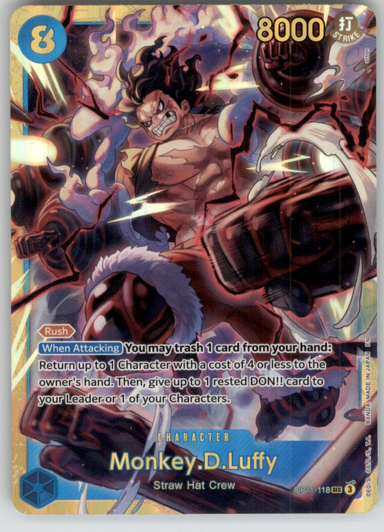 Monkey.D.Luffy (118) OP11-118 A Fist of Divine Speed NM — front