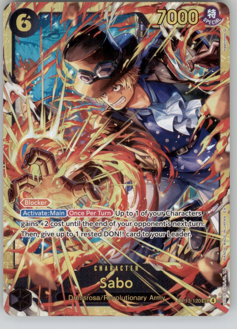 Sabo (120) OP13-120 Carrying On His Will NM — front
