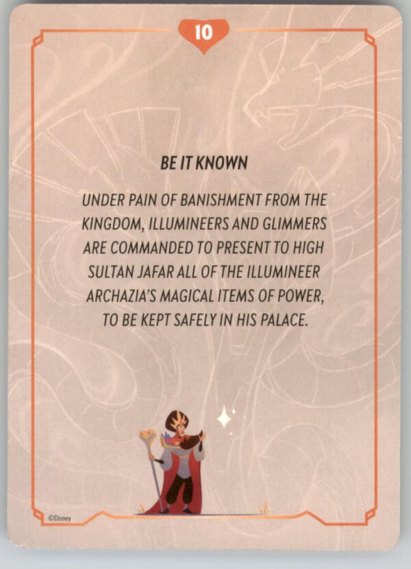 Disney Lorcana Reign of Jafar Lore Card 10 of 19 English NM front scan